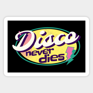 DISCO  - Never Dies Retro (yellow/pink/aqua) Magnet